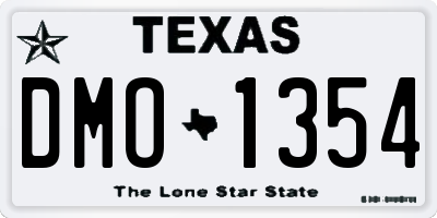 TX license plate DMO1354