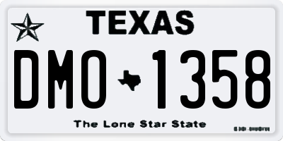 TX license plate DMO1358