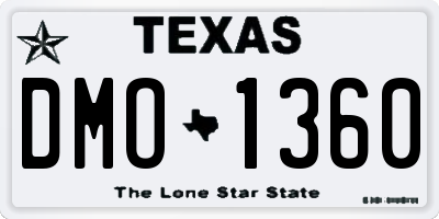 TX license plate DMO1360