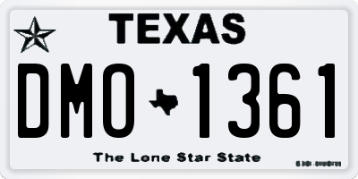 TX license plate DMO1361