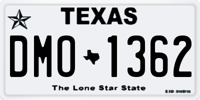 TX license plate DMO1362
