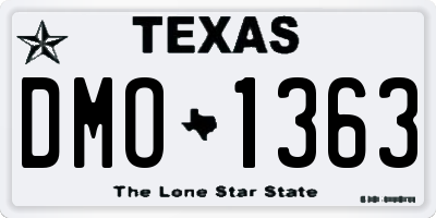 TX license plate DMO1363