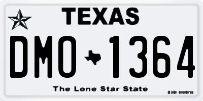 TX license plate DMO1364