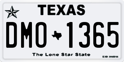 TX license plate DMO1365