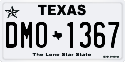 TX license plate DMO1367