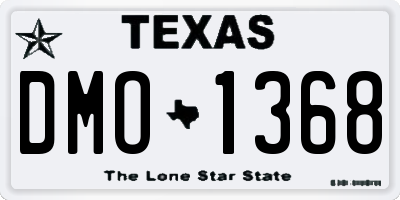 TX license plate DMO1368