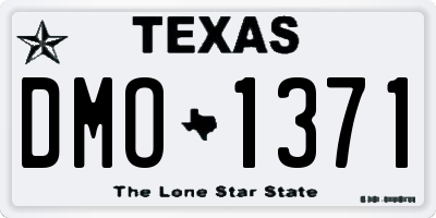 TX license plate DMO1371
