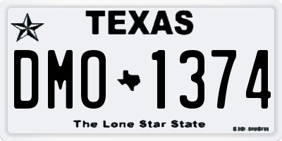TX license plate DMO1374