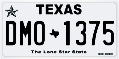 TX license plate DMO1375