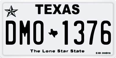TX license plate DMO1376