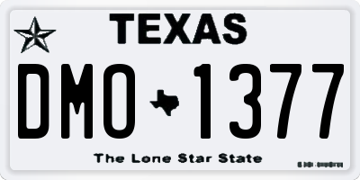 TX license plate DMO1377
