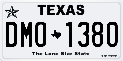 TX license plate DMO1380
