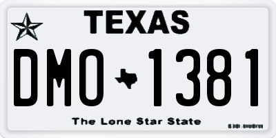 TX license plate DMO1381