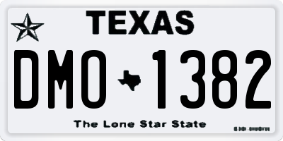 TX license plate DMO1382