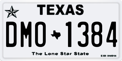 TX license plate DMO1384