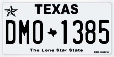 TX license plate DMO1385