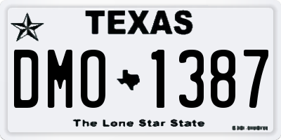 TX license plate DMO1387