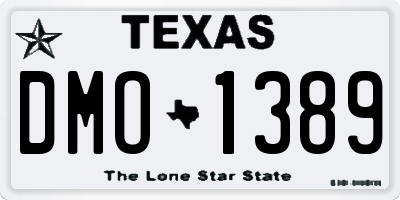 TX license plate DMO1389