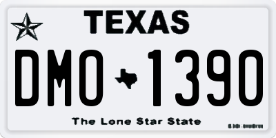 TX license plate DMO1390
