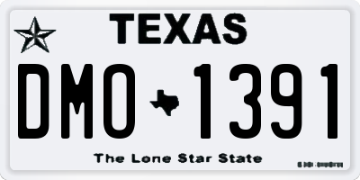 TX license plate DMO1391
