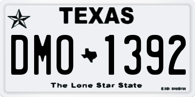 TX license plate DMO1392