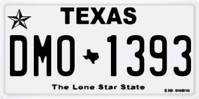 TX license plate DMO1393