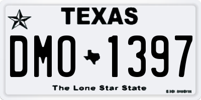 TX license plate DMO1397