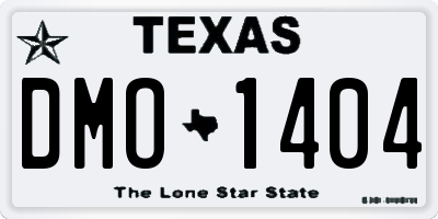 TX license plate DMO1404