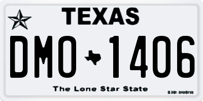 TX license plate DMO1406