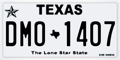 TX license plate DMO1407