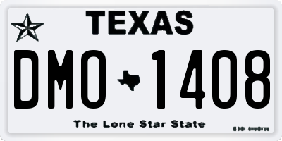 TX license plate DMO1408