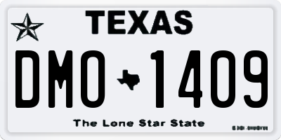 TX license plate DMO1409