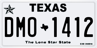 TX license plate DMO1412
