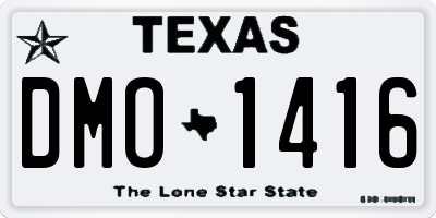 TX license plate DMO1416