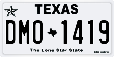 TX license plate DMO1419