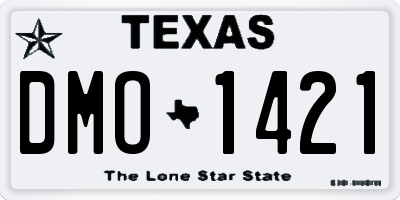 TX license plate DMO1421
