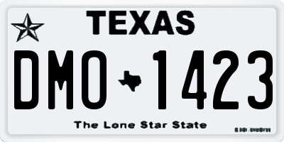 TX license plate DMO1423