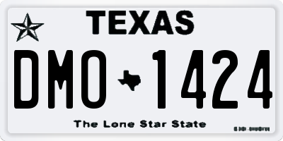 TX license plate DMO1424
