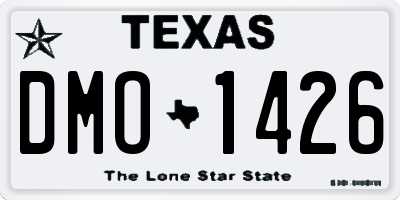 TX license plate DMO1426