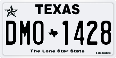 TX license plate DMO1428