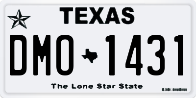 TX license plate DMO1431