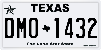 TX license plate DMO1432