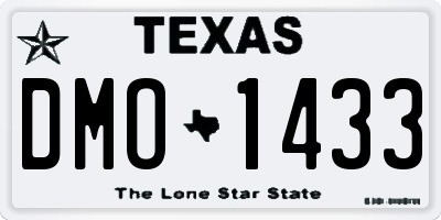 TX license plate DMO1433