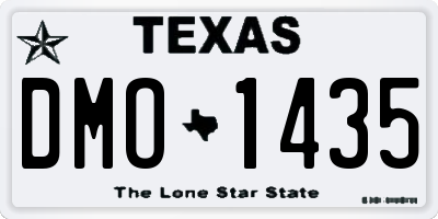 TX license plate DMO1435