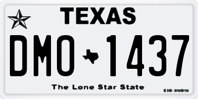 TX license plate DMO1437