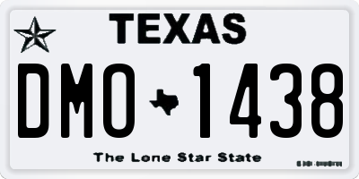 TX license plate DMO1438