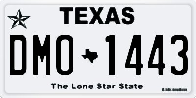 TX license plate DMO1443
