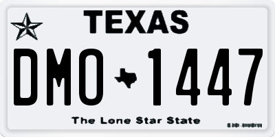 TX license plate DMO1447