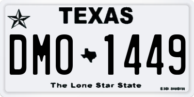 TX license plate DMO1449