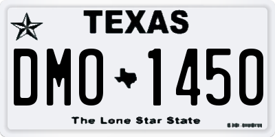 TX license plate DMO1450